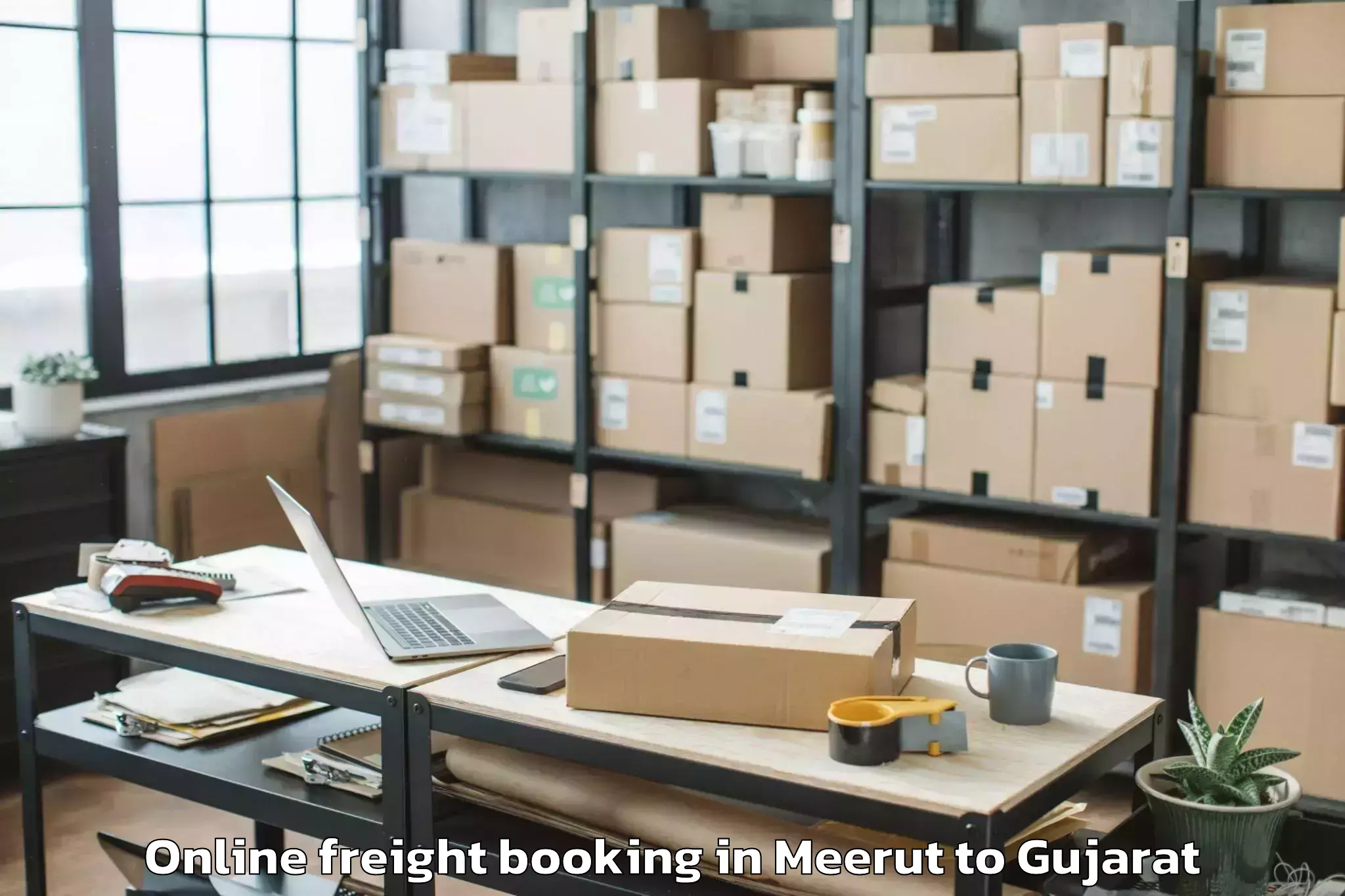 Leading Meerut to Waghodia Online Freight Booking Provider